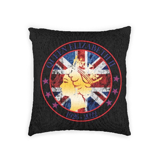''queen elizabeth Woven Pillows rest in peace elizabeth