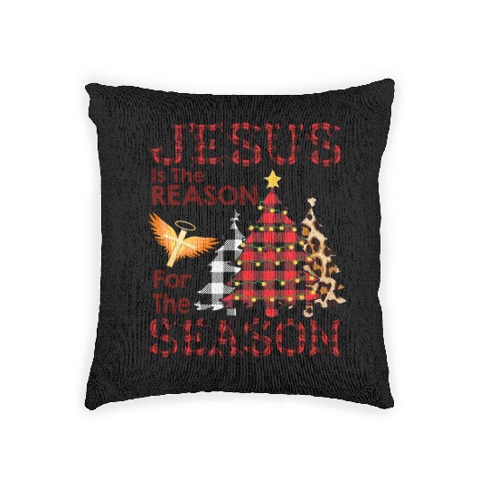JESUS IS THE REASON FOR THE SEASON Woven Pillows