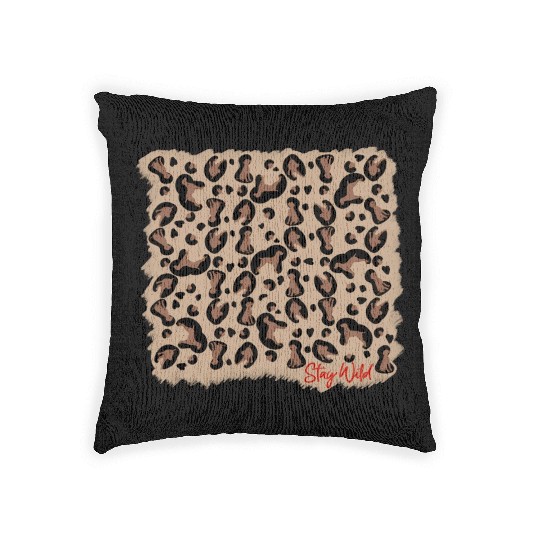 Vizsla leopard print stay Wild Woven Pillows