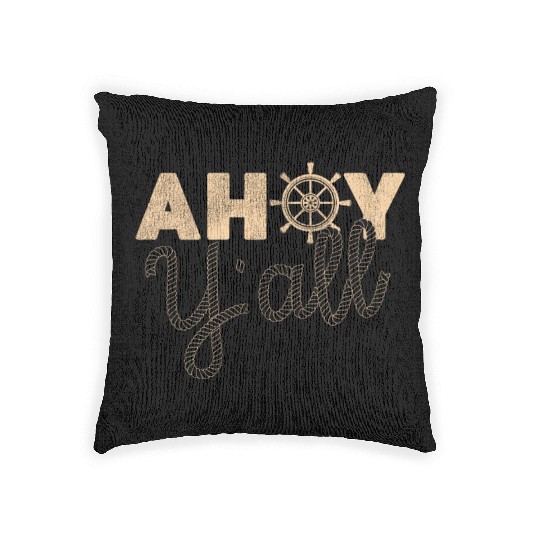 Cruise Ship Vacation Girl Ahoy Woven Pillows