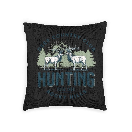 Deer country club Woven Pillows