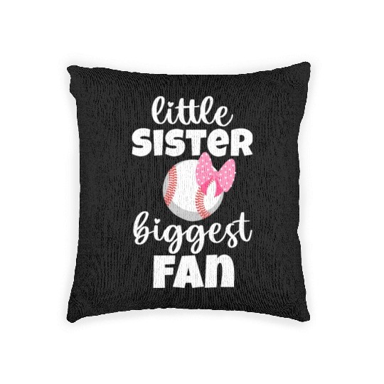 Little Sister Biggest Fan, Baseball Woven Pillows