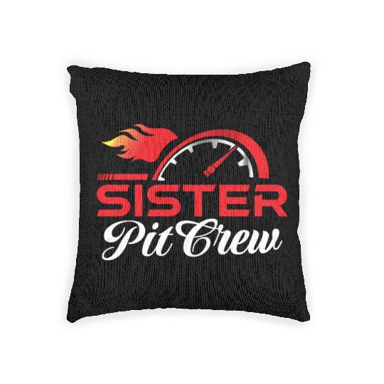Sister Pit Crew Woven Pillows