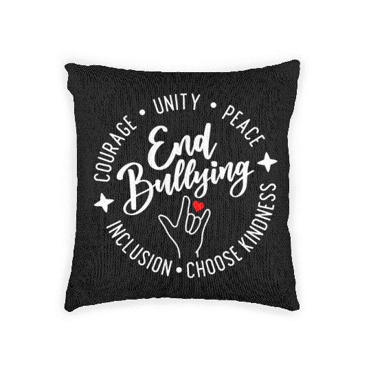 End Bullying. Choose Kindness. Unity. Peace. Woven Pillows