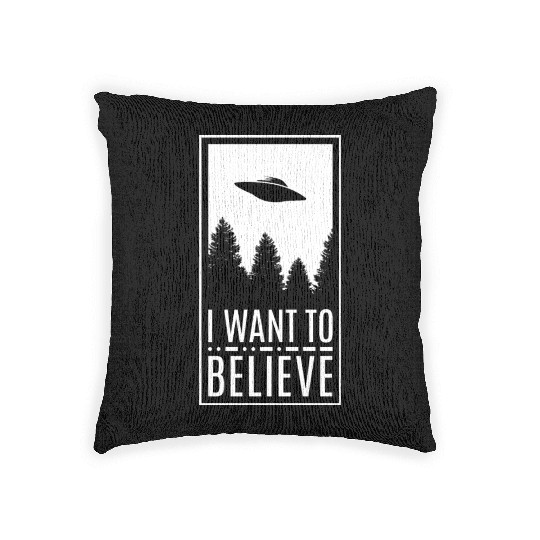 Alien UFO I Want To Believe Woven Pillows
