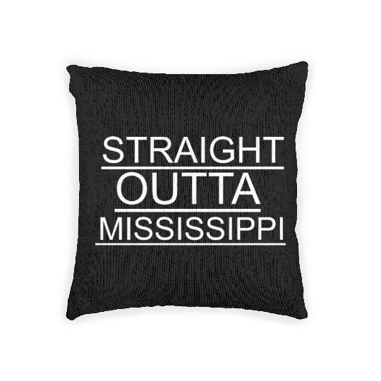 straight outta mississippi Woven Pillows