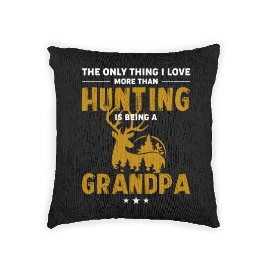 I Love Deer Hunting Gifts for Hunter Grandpa Dad Woven Pillows