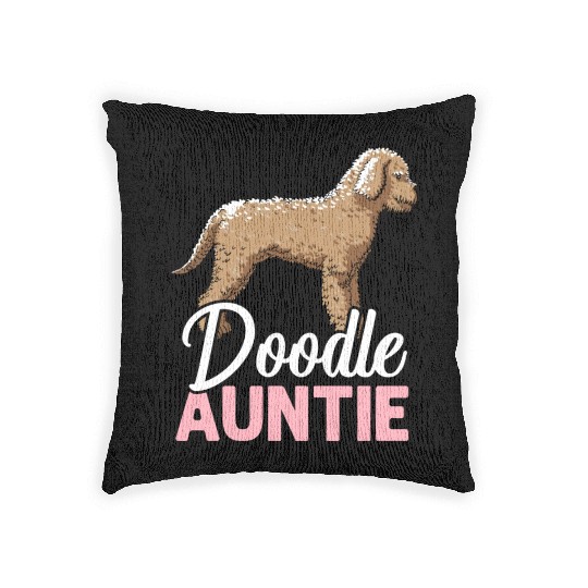 Doodle Auntie Goldendoodle Dog Lover Puppy Paw Woven Pillows