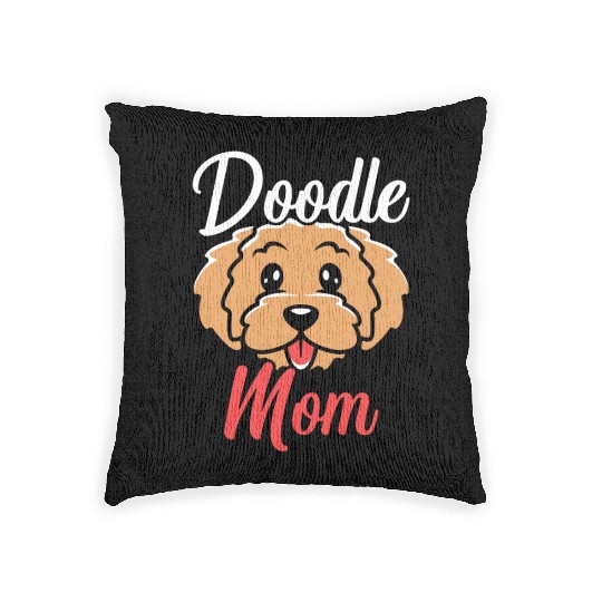 Doodle Mom Goldendoodle Dog Lover Puppy Paw Love Woven Pillows
