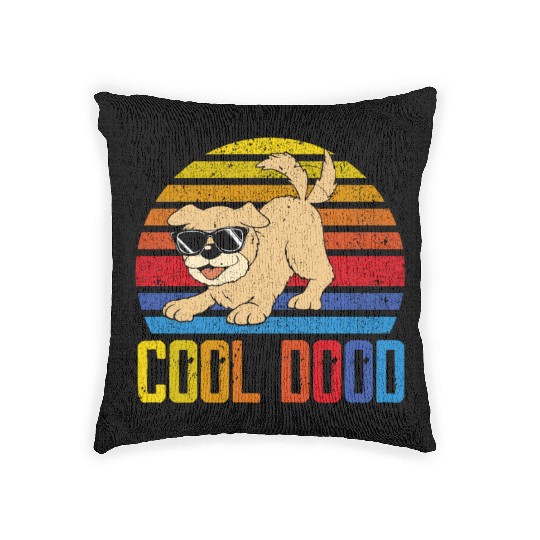Cool Dood Goldendoodle Doodle Dog Lover Puppy Paw Woven Pillows