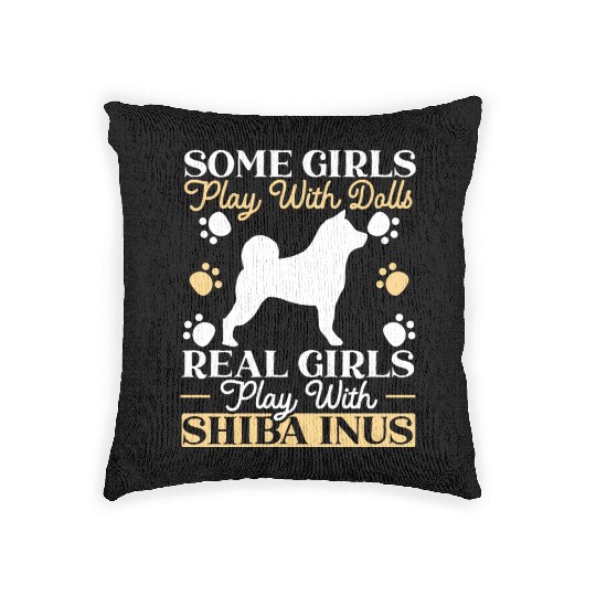 Shiba Inu Japanese Dog Lover Puppy Paw Love Woven Pillows