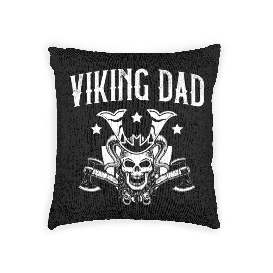 Viking Dad Pagan Scandinavian Berserker Norsemen Woven Pillows