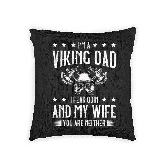 Viking Dad Pagan Scandinavian Berserker Norsemen Woven Pillows