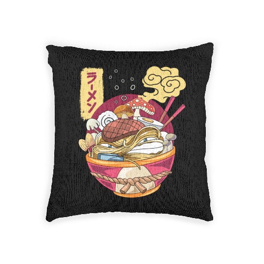 Ramen Mushroom Woven Pillows