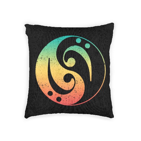 Ying Yang Bass Guitar Player Woven Pillows