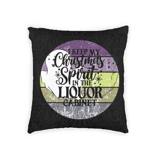 Funny Christmas Spirit Ghosts Sunset Woven Pillows