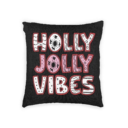 Holly jolly vibes Woven Pillows