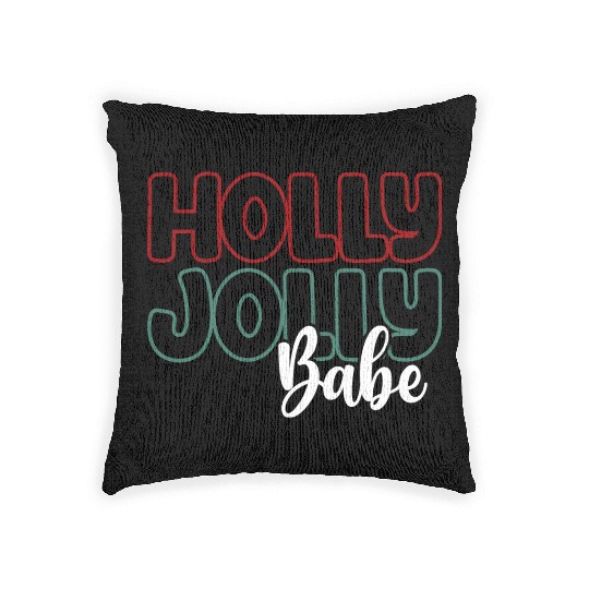 Holly jolly babe Woven Pillows