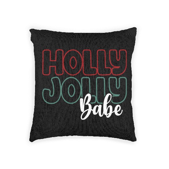Holly jolly babe Woven Pillows