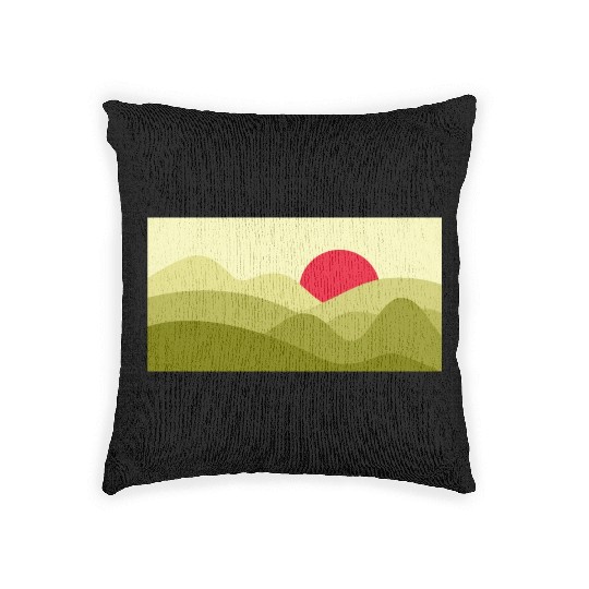 Minimalist Sun Lime Green Woven Pillows