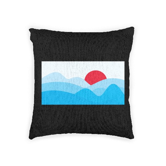 Minimalist Sun Light Blue Woven Pillows