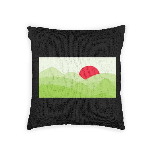 Minimalist Sun Light Green Woven Pillows