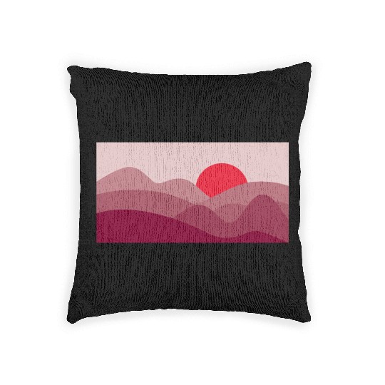 Minimalist Sun Rosewood Pink Woven Pillows