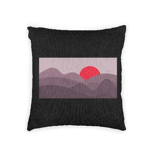 Minimalist Sun Dark Pink Purple Woven Pillows