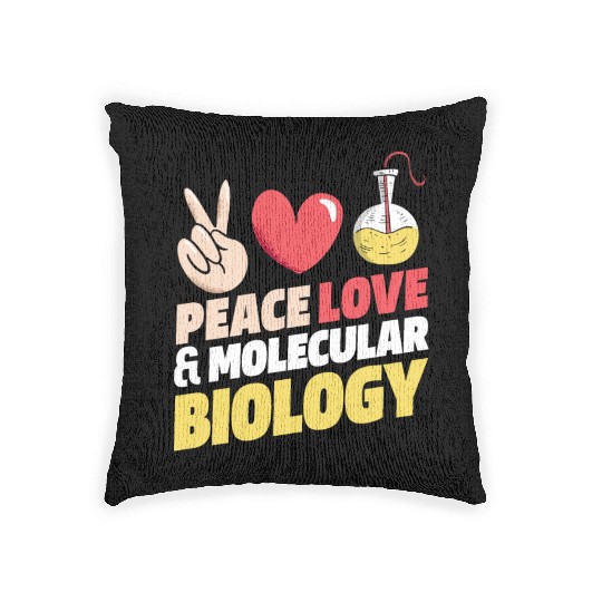 Biology Biologist Peace Love Woven Pillows