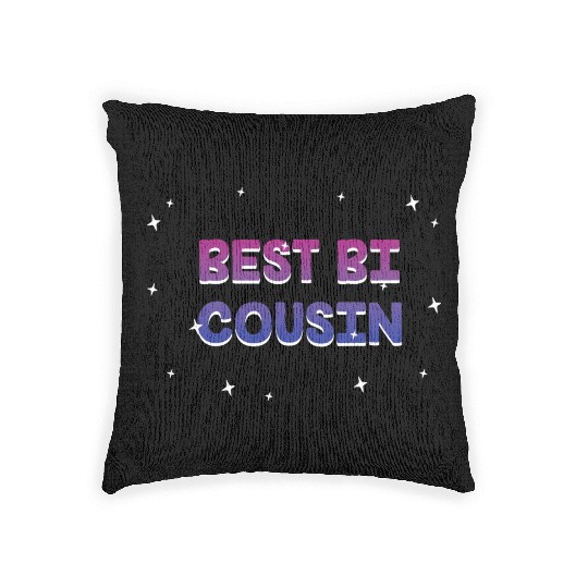 Best Bi Cousin Bisexual LGBTQ Bi Pride LGBT Family Woven Pillows