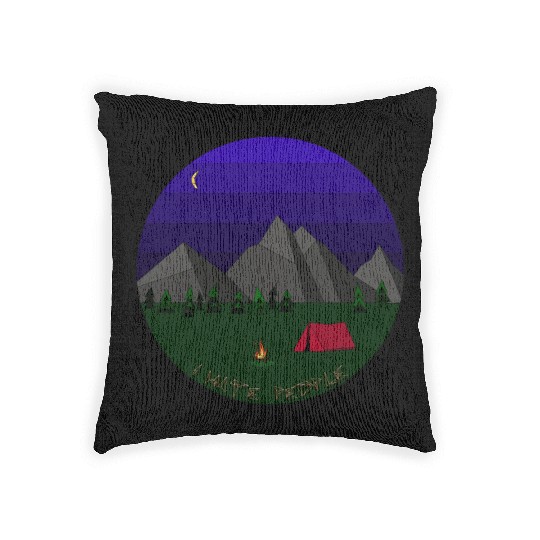 I hate People camping Woven Pillows