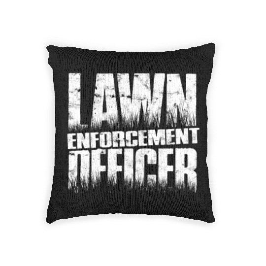 Lawn Enforcement Officer - lawn mowing Woven Pillows