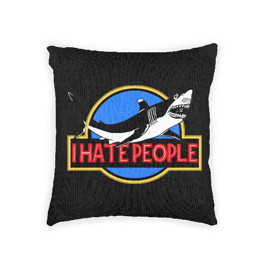 I hate people Woven Pillows