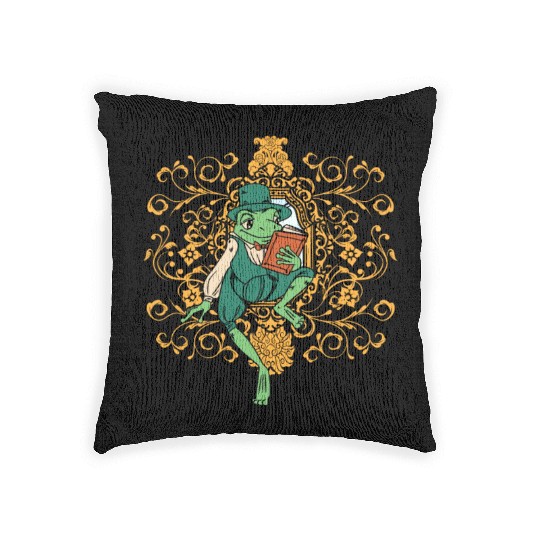 Classy Royalty Prince Toad Frog Amphibian Woven Pillows