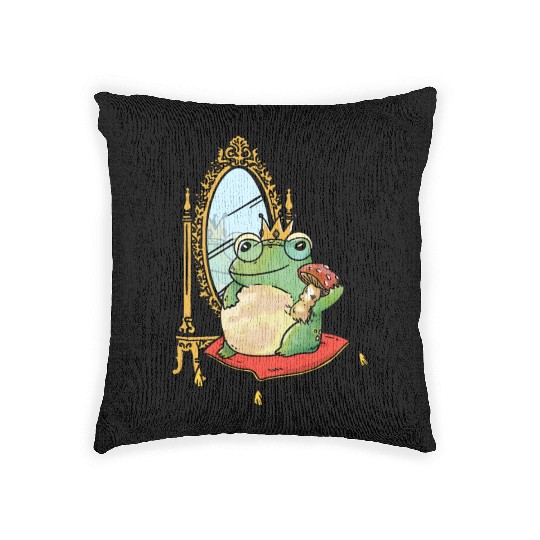 Classy Royalty Prince Toad Frog Amphibian Woven Pillows