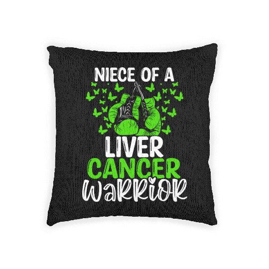 Liver Cancer Awareness Niece Aunt Uncle Woven Pillows