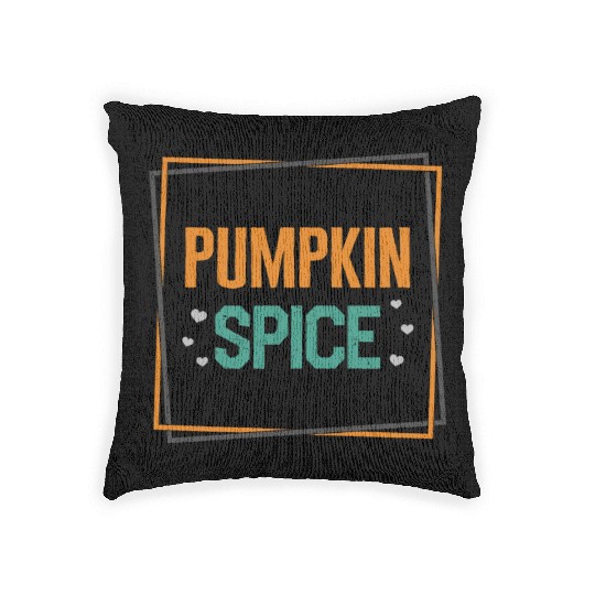 Halloween Theme Cute Pumpkin Spice Coffee Lover Woven Pillows