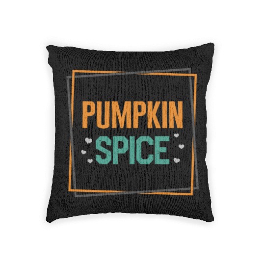 Halloween Theme Cute Pumpkin Spice Coffee Lover Woven Pillows