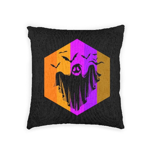 Halloween Theme Cute Ghost Bat Coffee Lover Mug Woven Pillows