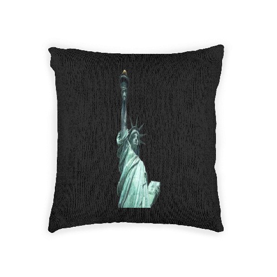 statue of liberty Woven Pillows