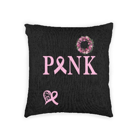 I WEAR PINK IN MEMORY OF MY COUSIN Woven Pillows