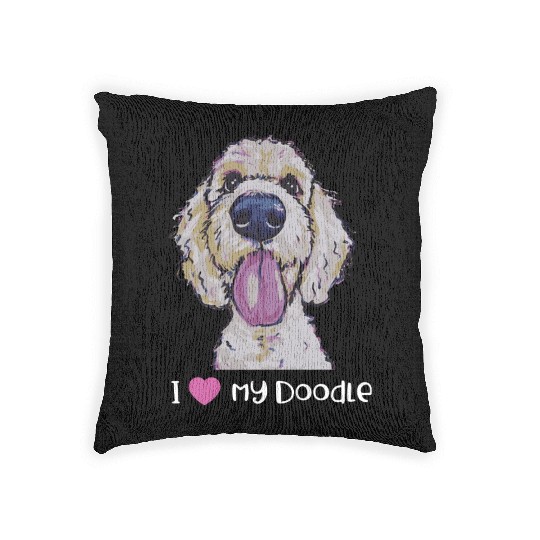 I Love My Doodle Golden Doodle Woven Pillows