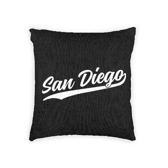 San Diego California Cool Ca Retro 1970S White Tex Woven Pillows