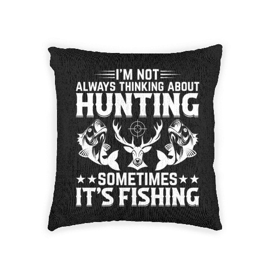 Deer Hunting Fish Fishing Trout Fishing Deer Hunte Woven Pillows