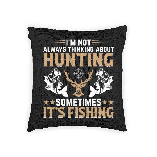Fish Fishing Deer Hunting Trout Fishing - Deer Hun Woven Pillows