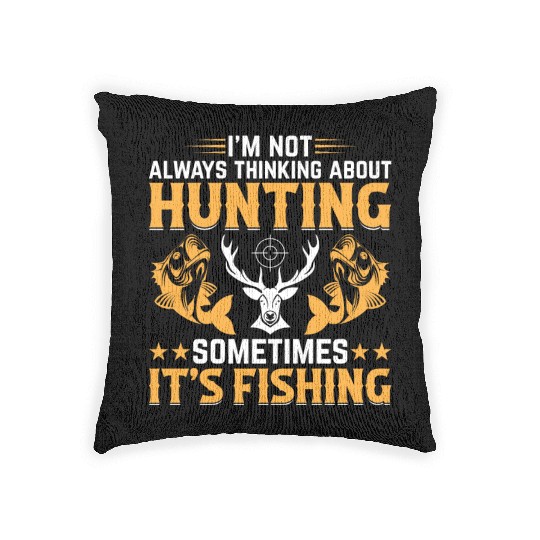 Deer Hunting Trout Fishing Fish Fishing - Deer Hun Woven Pillows