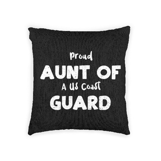 Proud Aunt Of A Us Coast Guard Woven Pillows
