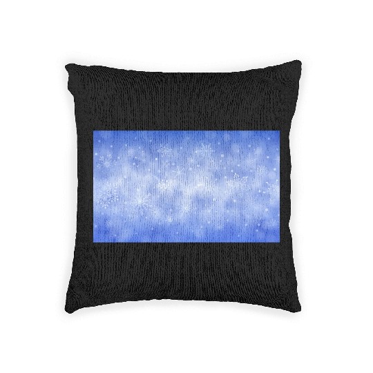 Blue Christmas Snowflakes Bokeh Winter Woven Pillows