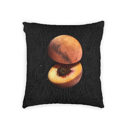 Funny Peach Mars Planet Woven Pillows