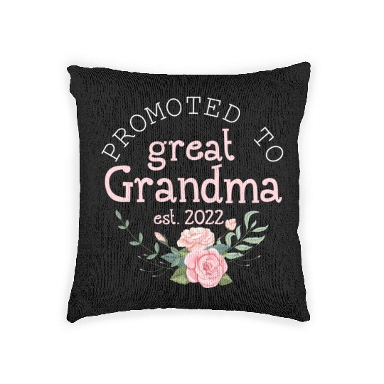 Promoted to Great Grandma Est 2022 Woven Pillows